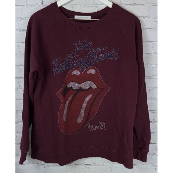 DAYDREAMER Rolling Stones 1989 Tour Sweatshirt Women’s Size Medium Burgundy - Picture 1 of 6